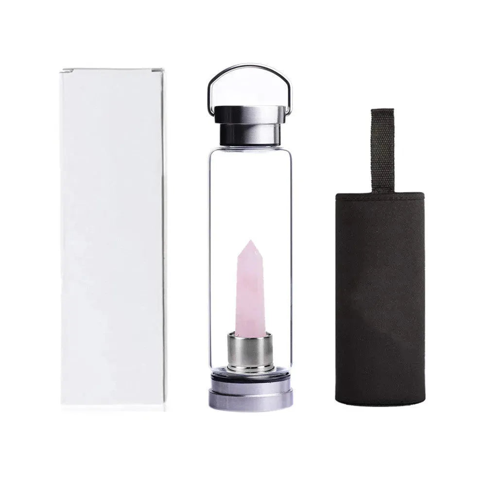 Energy Stone Water Bottle Glass Sports Water Cup Kettle - Bellarte Enchanté Energy Stone Water Bottle Glass Sports Water Cup Kettle